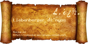 Liebenberger Ányos névjegykártya